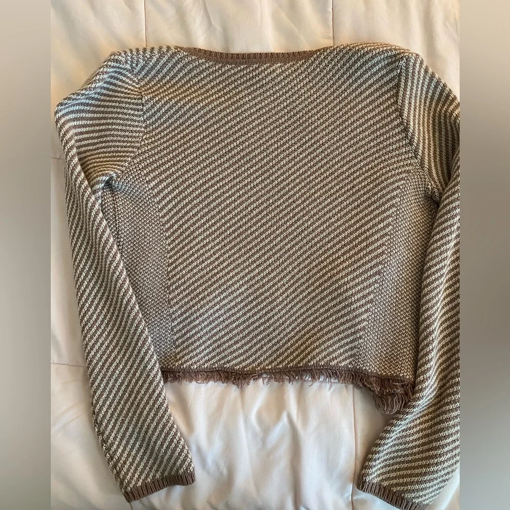 bp mauve purple and cream open front sweater - Picture 6 of 6